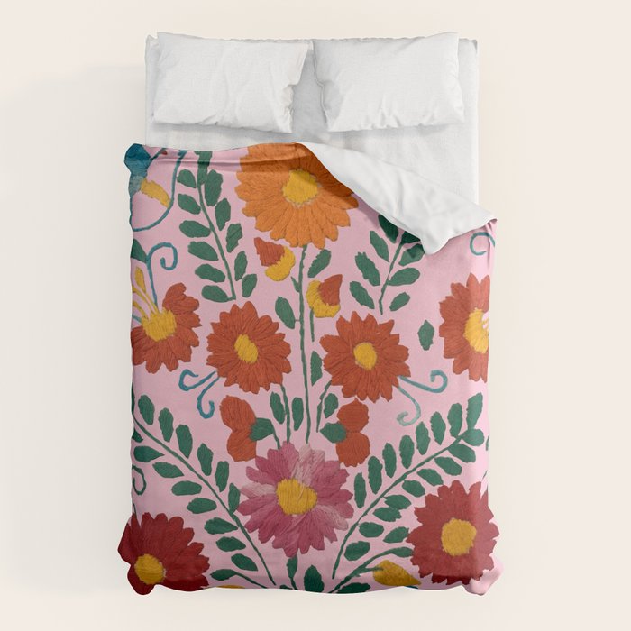 Mexican Blue Birds in Pink Duvet Cover Gallery Image 6
