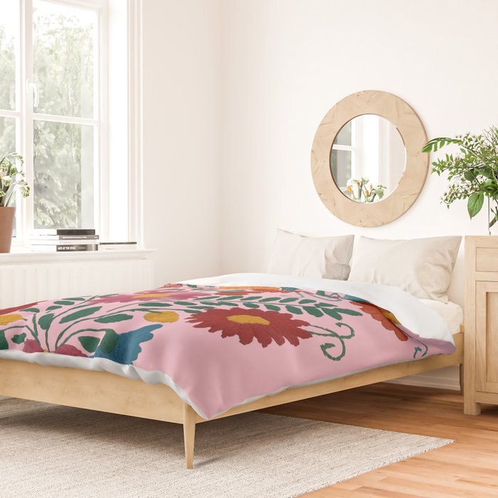 Mexican Blue Birds in Pink Duvet Cover Gallery Image 2