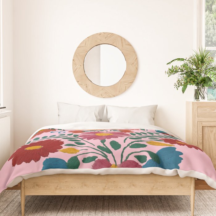 Mexican Blue Birds in Pink Duvet Cover Gallery Image 3