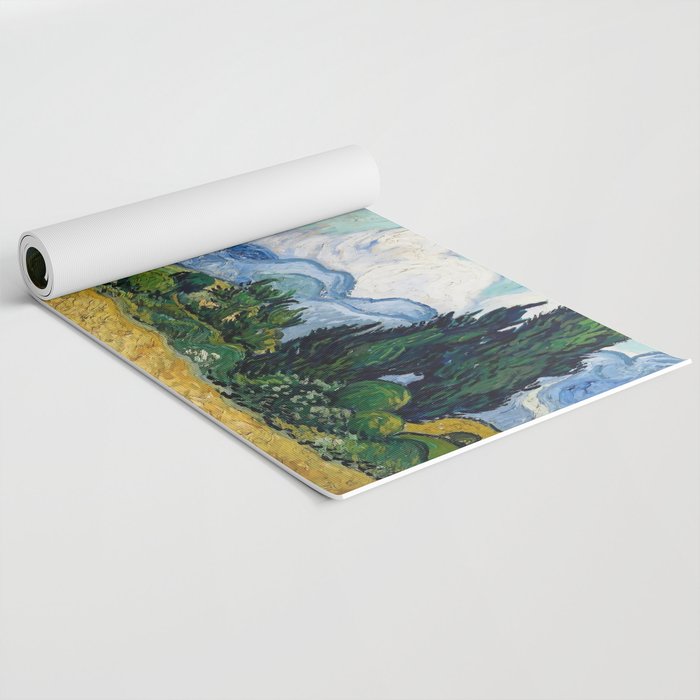 Wheat Field with Cypresses by Vincent van Gogh Yoga Mat Gallery Image 2