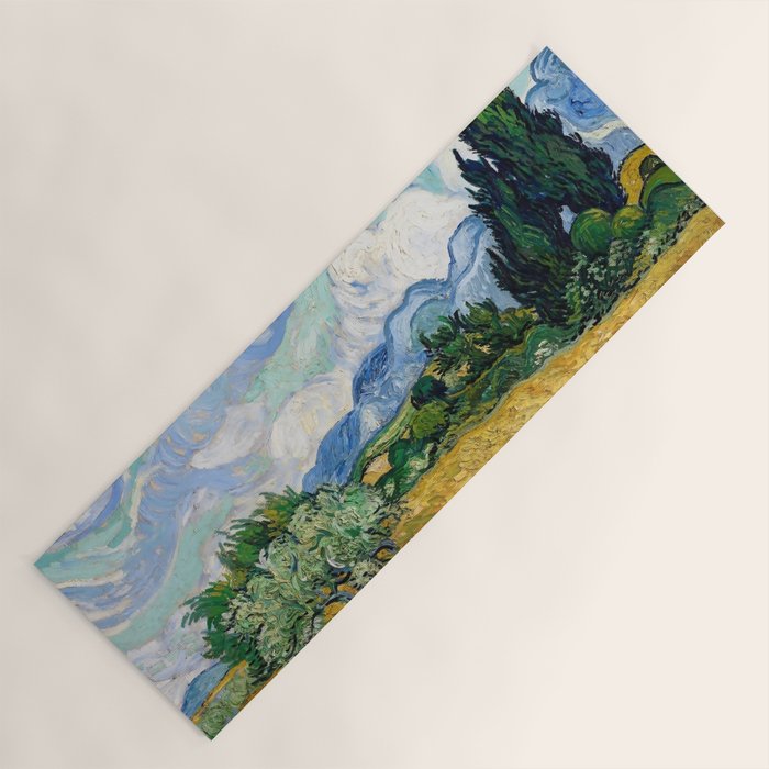 Wheat Field With Cypresses By Vincent Van Gogh Yoga Mat Gallery Image 1