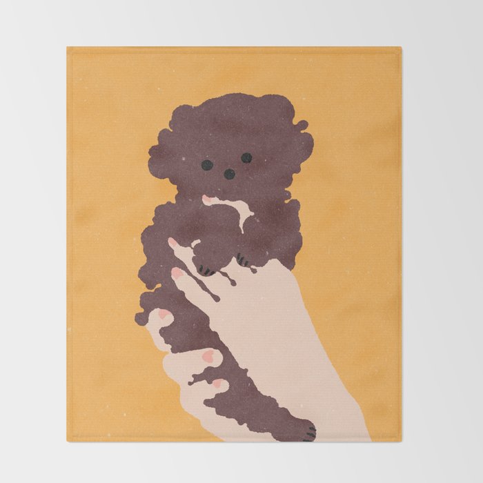 Cute puppy in arms Throw Blanket Gallery Image 2