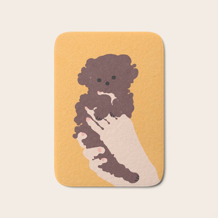 Cute puppy in arms Bath Mat Gallery Image 1