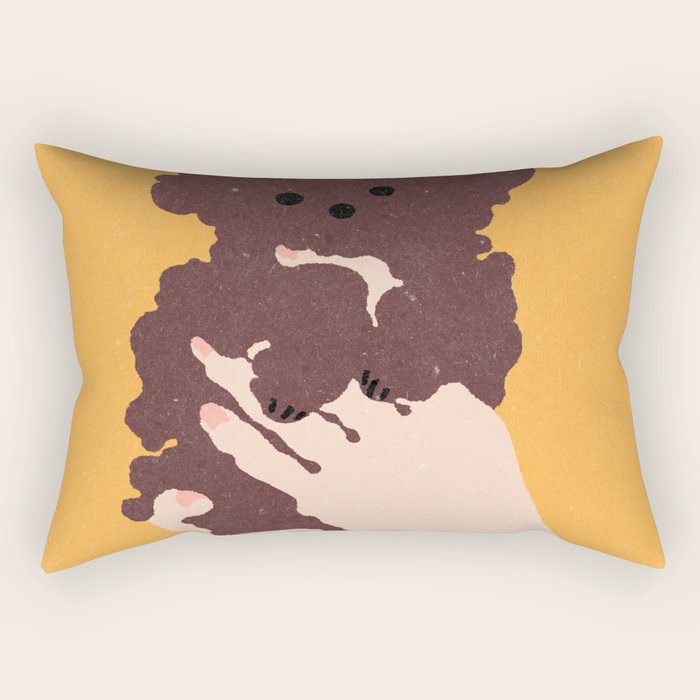 Cute puppy in arms Rectangular Pillow Gallery Image 2