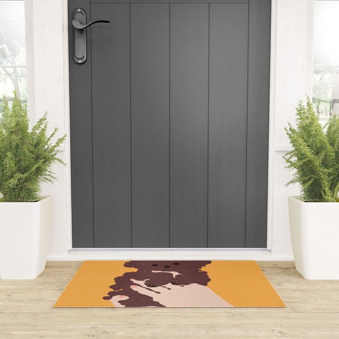 Cute puppy in arms Welcome Mat Gallery Image 3
