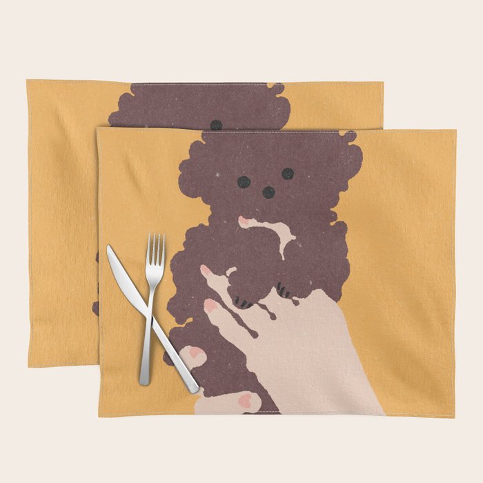 Cute puppy in arms Placemat Gallery Image 1