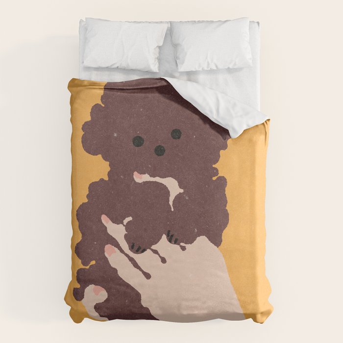 Cute puppy in arms Duvet Cover Gallery Image 1