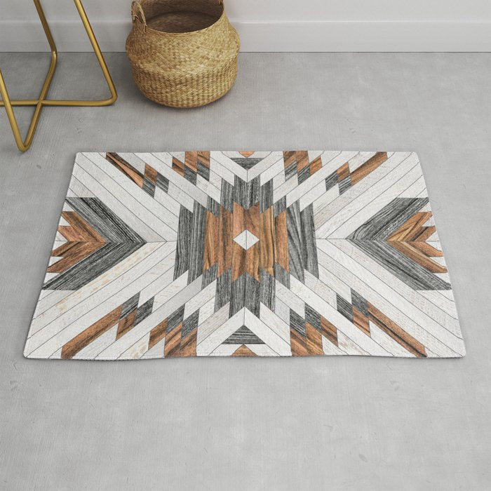 Urban Tribal Pattern No.8 - Aztec - Wood Rug Gallery Image 1