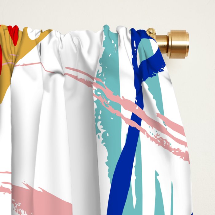 Summer Floral Prints, Abstract, Colourful Prints. Window Curtain Gallery Image 2