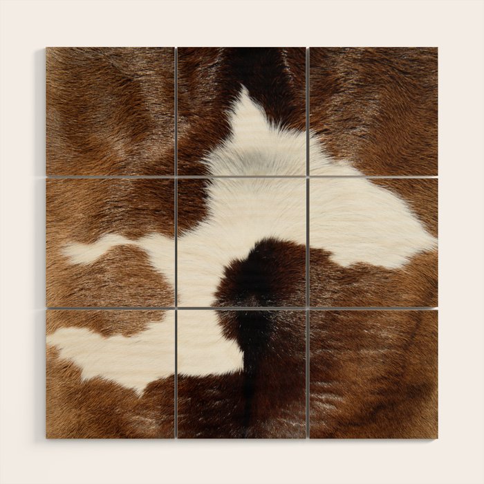 Cowhide Detail Wood Wall Art Gallery Image 1