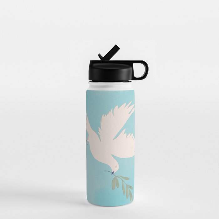 Dove of Peace with Olive Branch Water Bottle Gallery Image 1