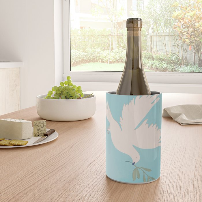 Dove of Peace with Olive Branch Wine Chiller Gallery Image 4