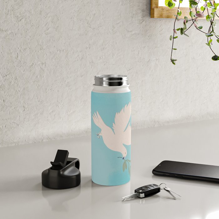 Dove of Peace with Olive Branch Water Bottle Gallery Image 4