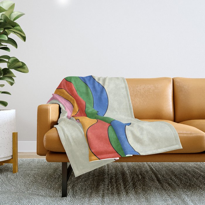 Retro Candy Waves Throw Blanket Gallery Image 1