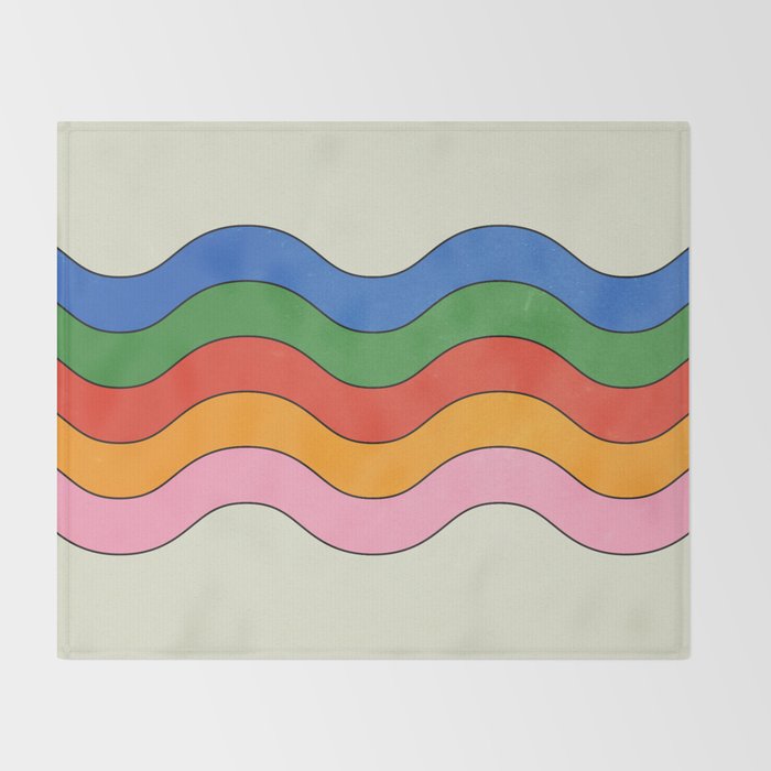 Retro Candy Waves Throw Blanket Gallery Image 2