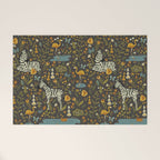 Zebras in Wild Fall Garden Welcome Mat Gallery Image 1