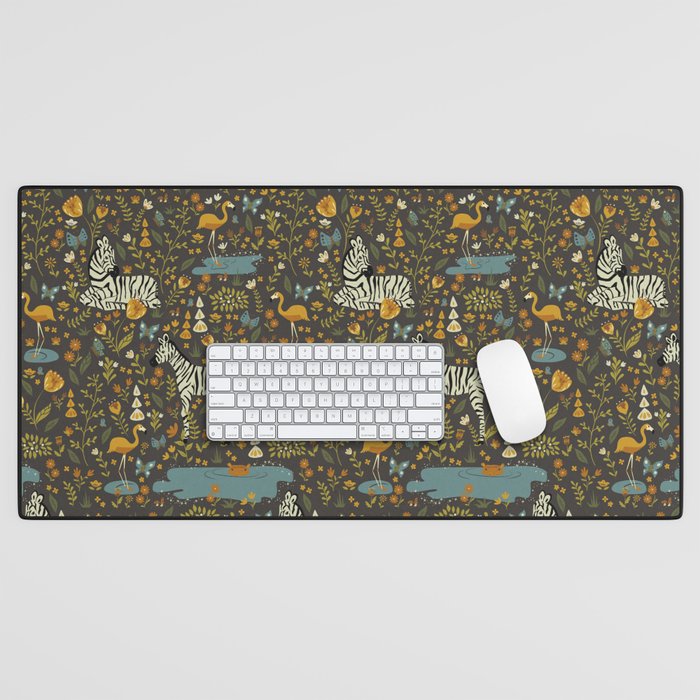 Zebras in Wild Fall Garden Desk Mat Gallery Image 1
