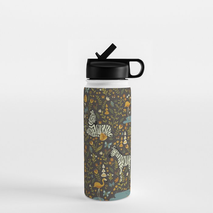 Zebras in Wild Fall Garden Water Bottle Gallery Image 1