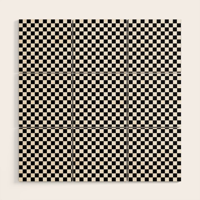 Check VIII - Black â Checkerboard Print Wood Wall Art Gallery Image 1