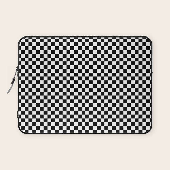 Check VIII - Black â Checkerboard Print Laptop Sleeve Gallery Image 1