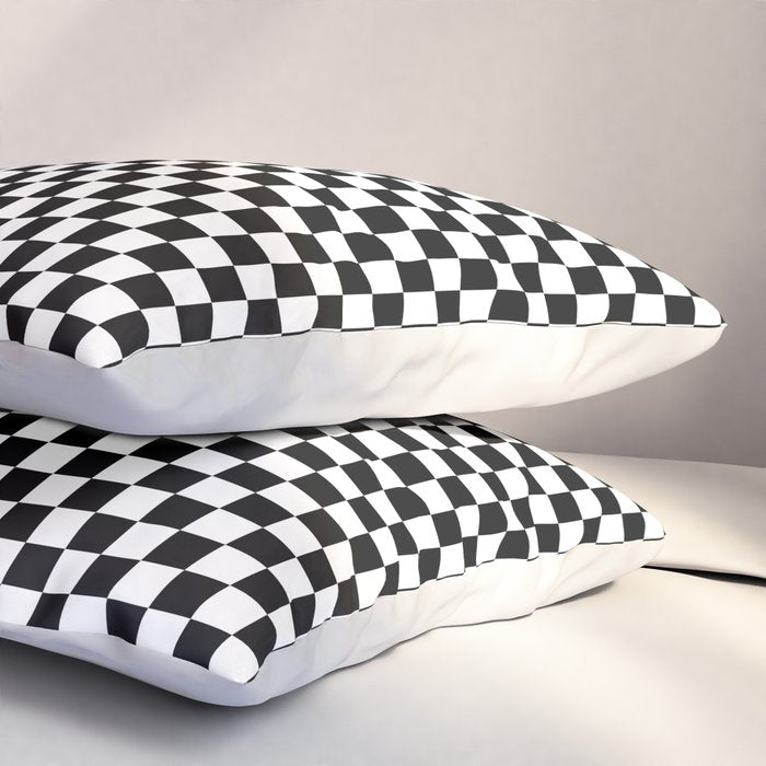 Check VIII - Black â Checkerboard Print Pillow Sham Gallery Image 3