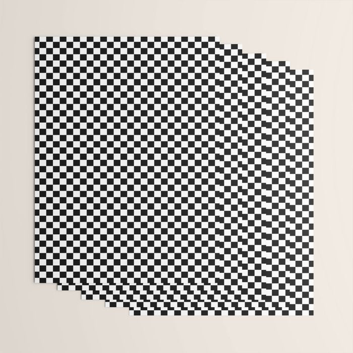 Check VIII - Black â Checkerboard Print Wrapping Paper Gallery Image 3