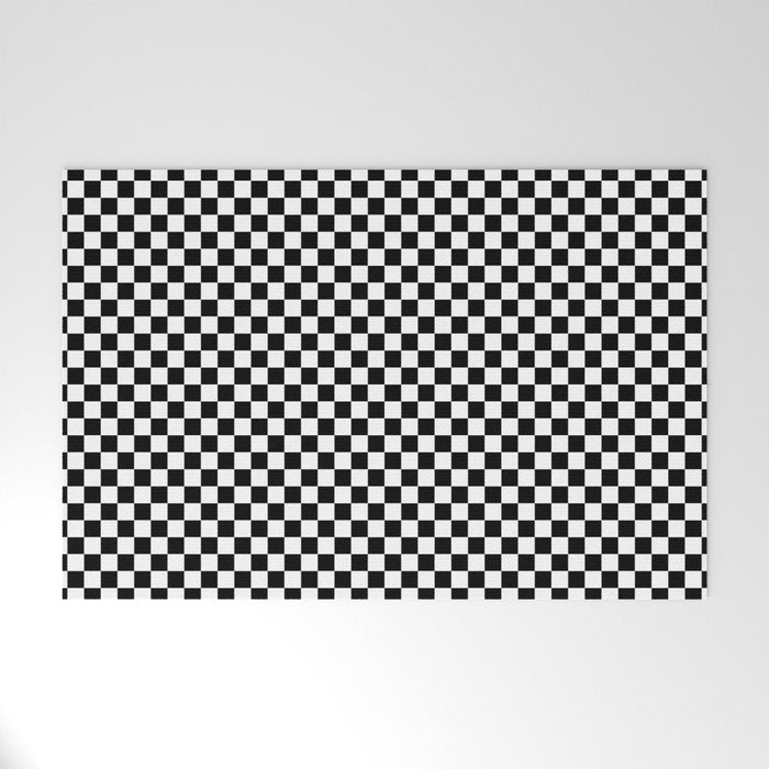 Check VIII - Black â Checkerboard Print Welcome Mat Gallery Image 1