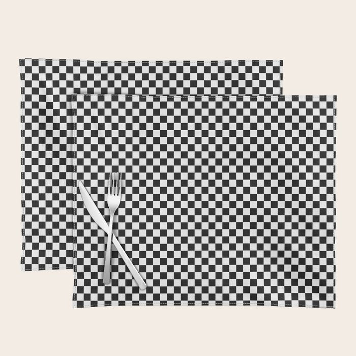 Check VIII - Black â Checkerboard Print Placemat Gallery Image 1