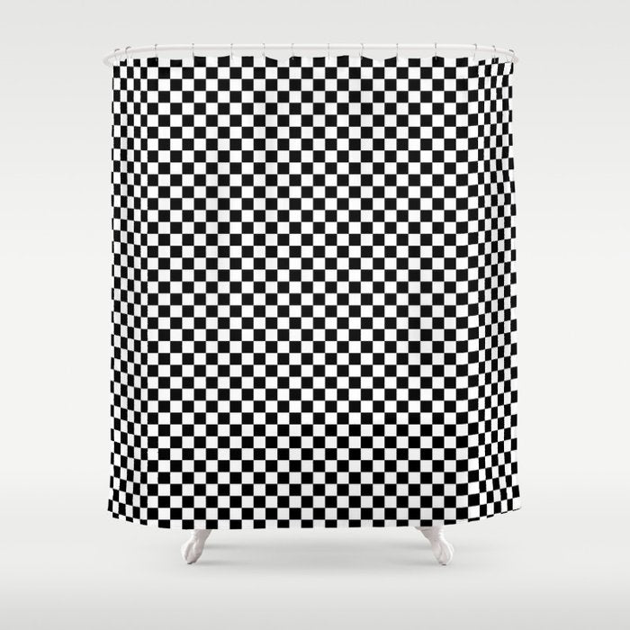 Check VIII - Black â Checkerboard Print Shower Curtain Gallery Image 1