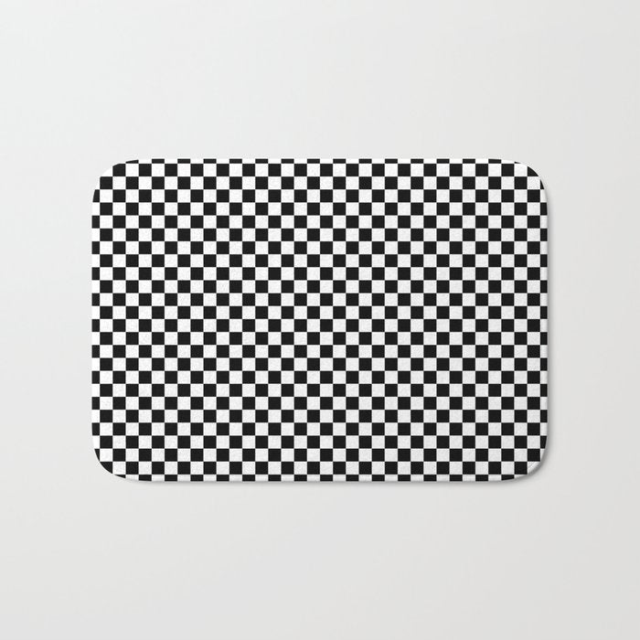 Check VIII - Black â Checkerboard Print Bath Mat Gallery Image 1