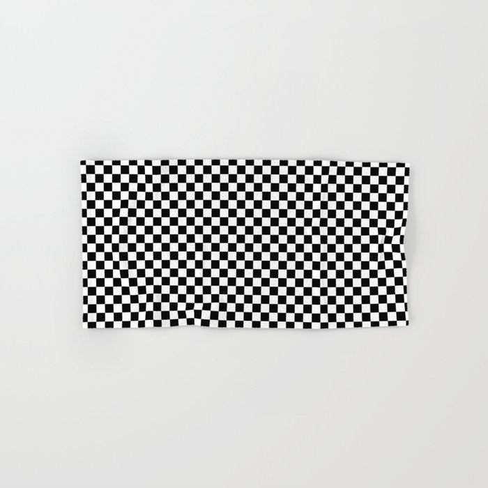 Check VIII - Black â Checkerboard Print Bath Towel Gallery Image 1