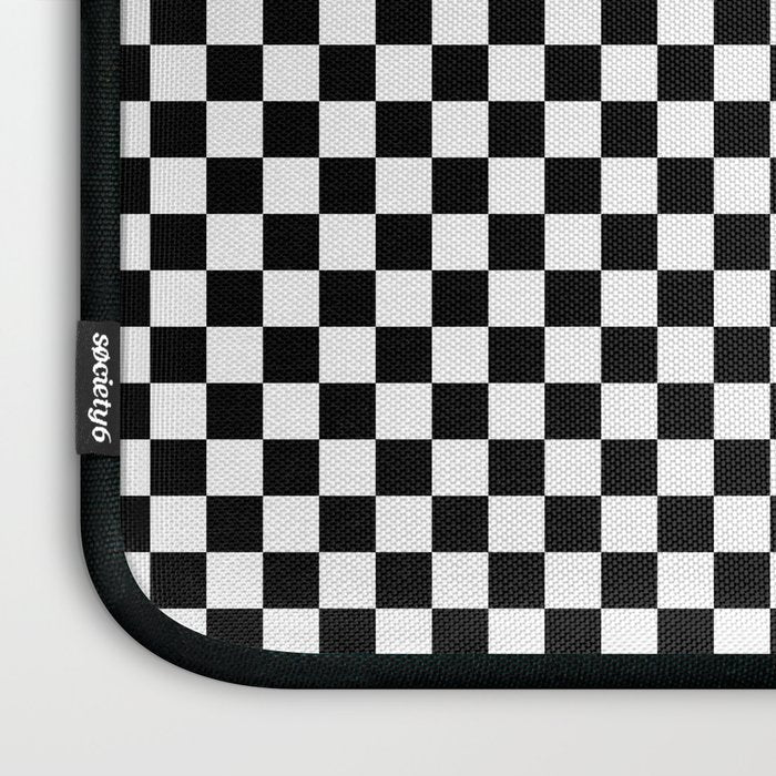 Check VIII - Black â Checkerboard Print Laptop Sleeve Gallery Image 3