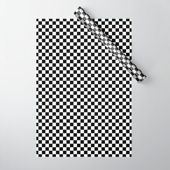 Check VIII - Black â Checkerboard Print Wrapping Paper Gallery Image 1