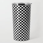 Check VIII - Black â Checkerboard Print Travel Mug Gallery Image 1