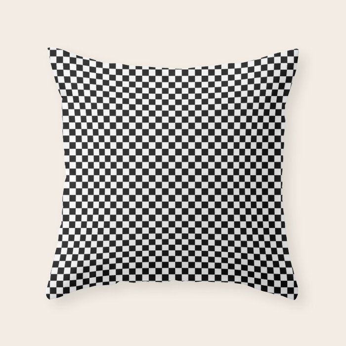 Check VIII - Black â Checkerboard Print Throw Pillow Gallery Image 1