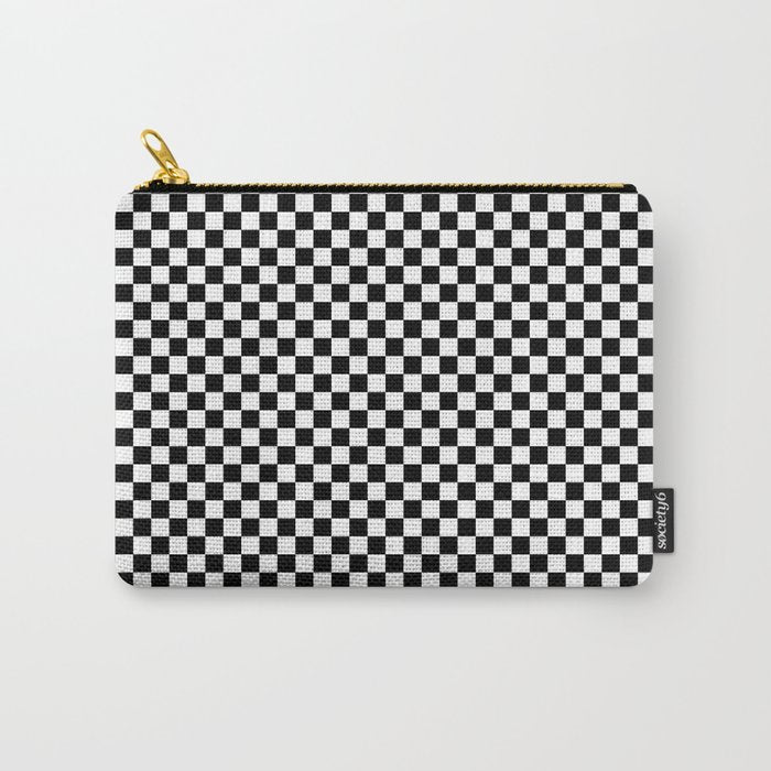 Check VIII - Black â Checkerboard Print Carry All Pouch Gallery Image 1