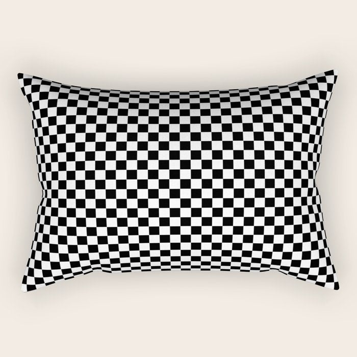 Check VIII - Black â Checkerboard Print Rectangular Pillow Gallery Image 2