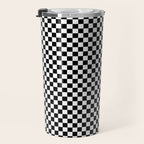 Check VIII - Black â Checkerboard Print Travel Mug Gallery Image 3