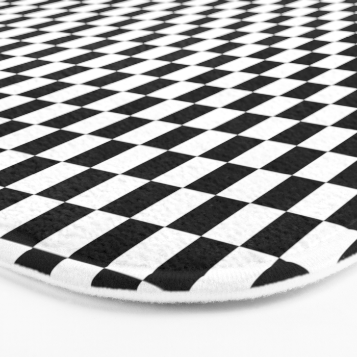 Check VIII - Black â Checkerboard Print Bath Mat Gallery Image 3