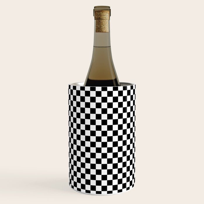 Check VIII - Black â Checkerboard Print Wine Chiller Gallery Image 1