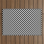 Check VIII - Black â Checkerboard Print Outdoor Rug Gallery Image 1