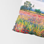 Red poppy field floral blossom landscape color photograph Pillow Sham Gallery Image 4