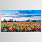 Red poppy field floral blossom landscape color photograph Tablecloth Gallery Image 2