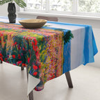 Red poppy field floral blossom landscape color photograph Tablecloth Gallery Image 3
