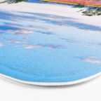 Red poppy field floral blossom landscape color photograph Bath Mat Gallery Image 3