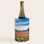 Red poppy field floral blossom landscape color photograph Wine Chiller Gallery Image 1