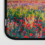 Red poppy field floral blossom landscape color photograph Laptop Sleeve Gallery Image 3