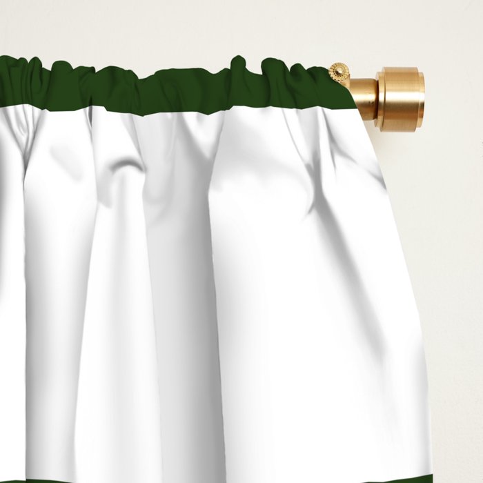 Large Dark Forest Green and White Cabana Tent Stripes Window Curtain Gallery Image 2