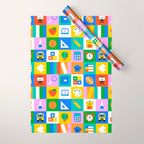 Colorful back to school geometric mosaic pattern Wrapping Paper Gallery Image 1