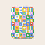 Colorful back to school geometric mosaic pattern Bath Mat Gallery Image 1